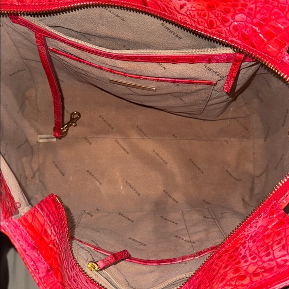 Brahmin Bailee Punchee Coral Leather Tote with Matching Wallets - Picture 3 of 6